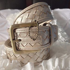 Gold Leather-like Weave Belt (VEGAN)